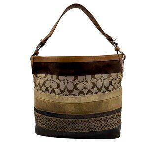 Coach Brown Canvas Vintage Patchwork Shoulder Bag F11531